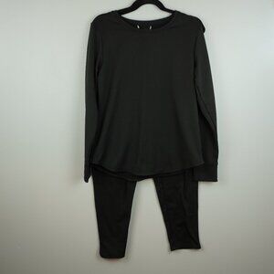 Climate Right by Cuddl Duds 2 Piece‎ Pants and Top Black Size XL Thumbholes